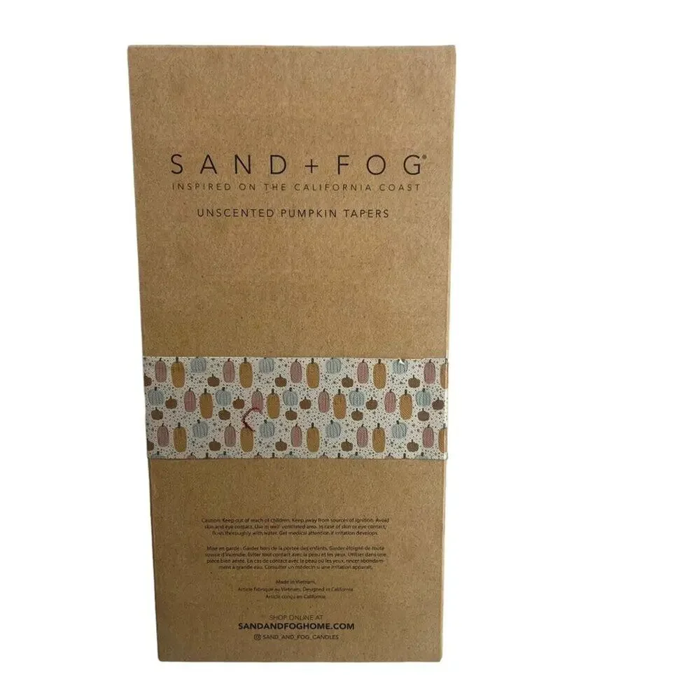 SAND + FOG Pumpkin Tapers Pale Yellow Unscented Taper Candles